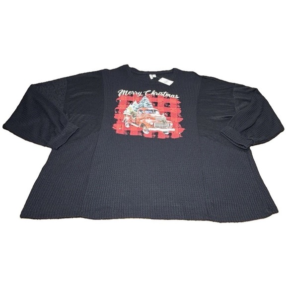 Cato Tops - Cato Christmas Holiday Theme Red Truck Waffle Knit Tops ~ Sz 22/24 New With Tags